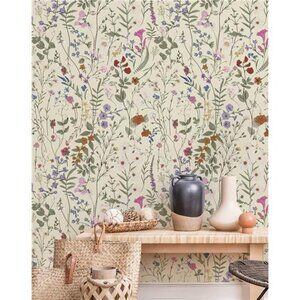 Floral Wallpaper Peel and Stick - Farm Floral Wall Wallpaper, Wildwood Wallpaper